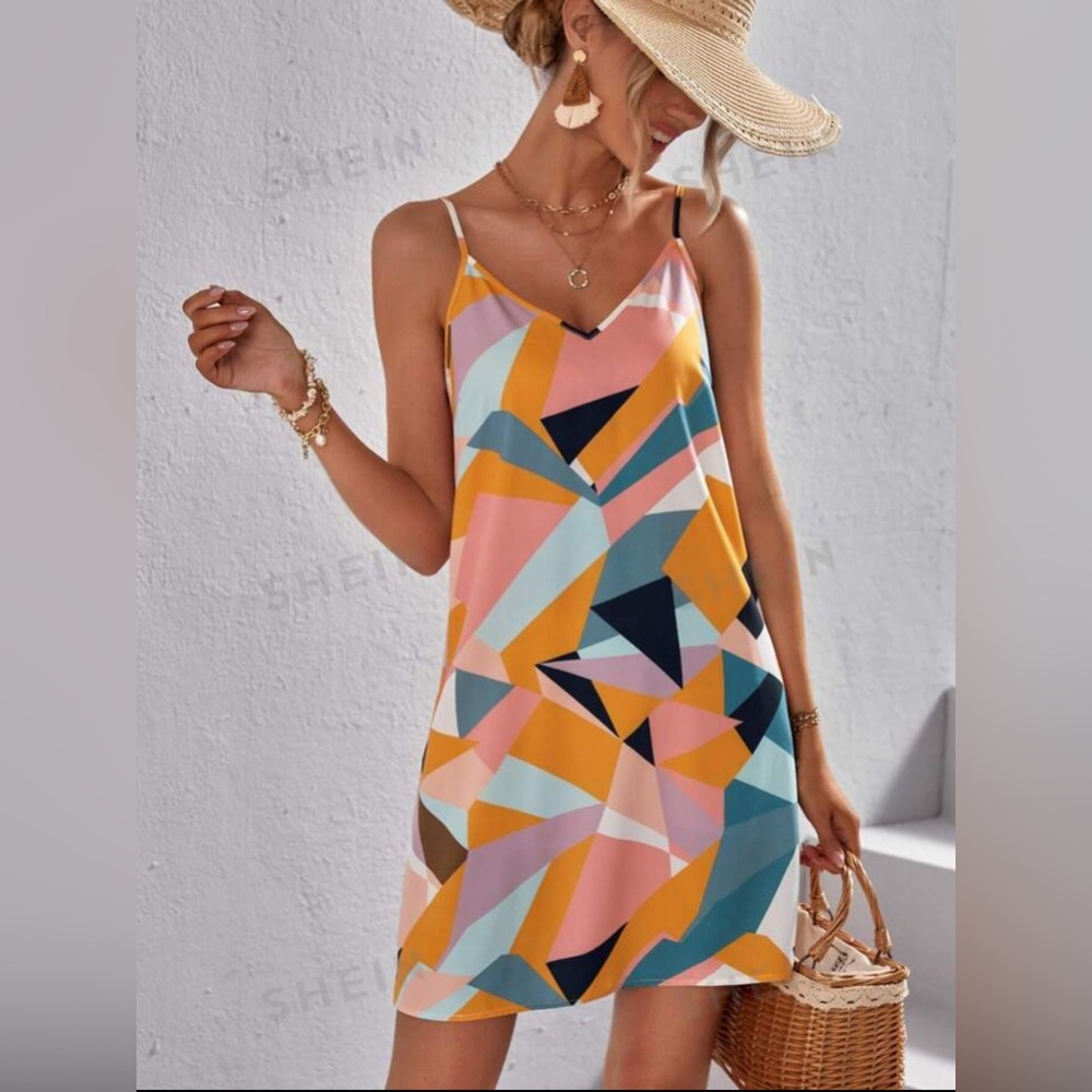 VCAY Geo Print Cami Dress